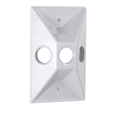 WPF RECTANGLE 3 HOLE LAMP COVER - WHITE