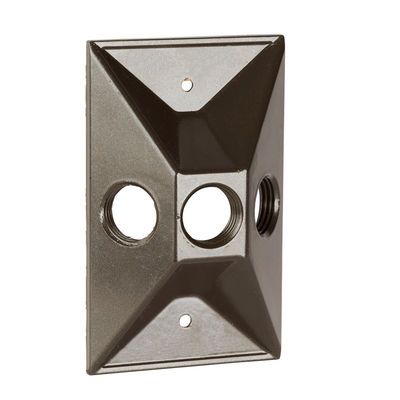 WPF RECTANGLE 3 HOLE LAMP COVER - BRONZE