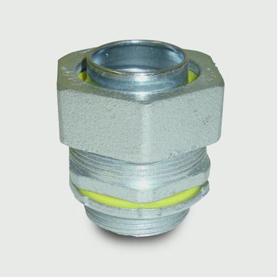 LIQUID TIGHT MALLEABLE IRON STRAIGHT CONNECTOR W/INSULATED THROAT