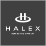 Halex Logo White on Gray